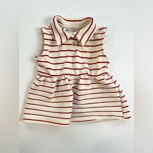 Zara Red and White Casual Dress